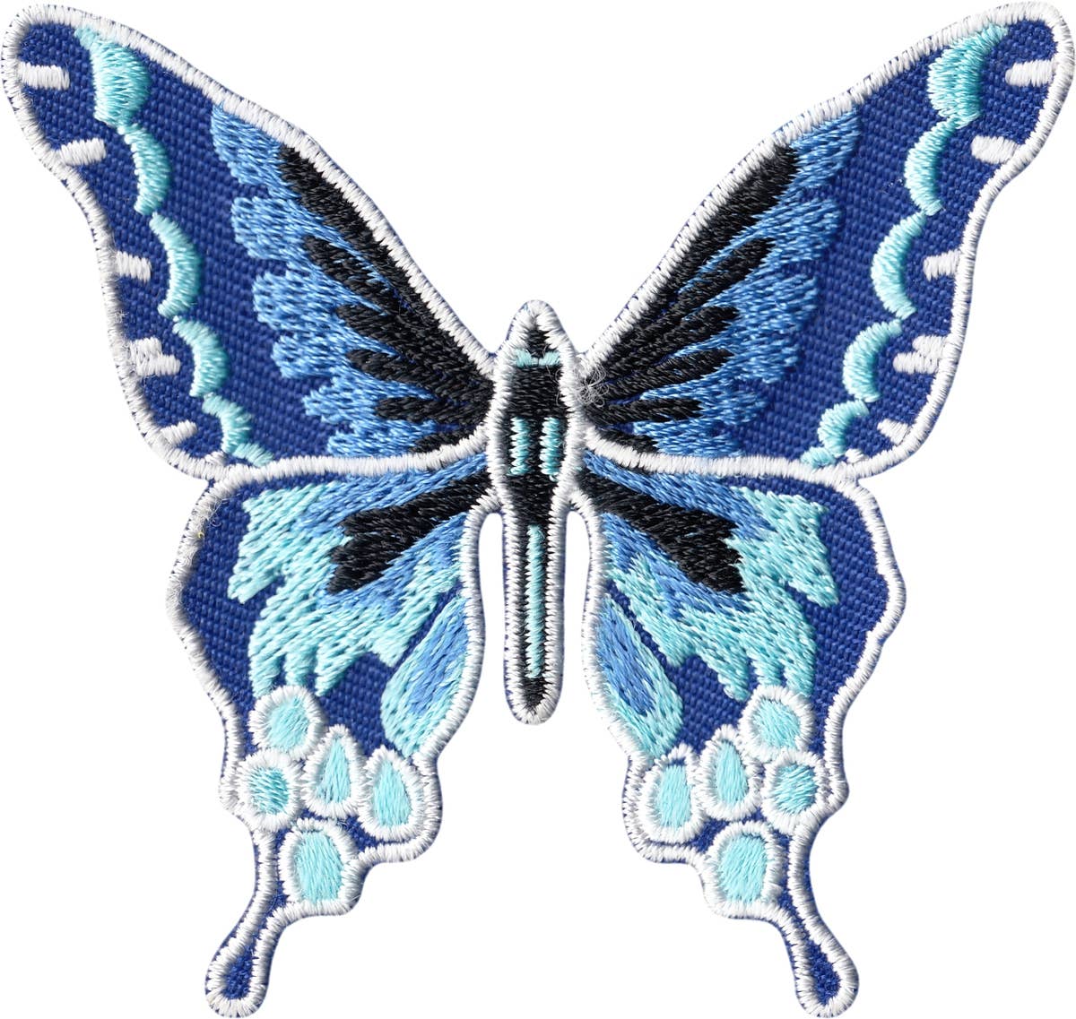 Baby Blue Butterfly | Iron - on Patch - Spiral Circle