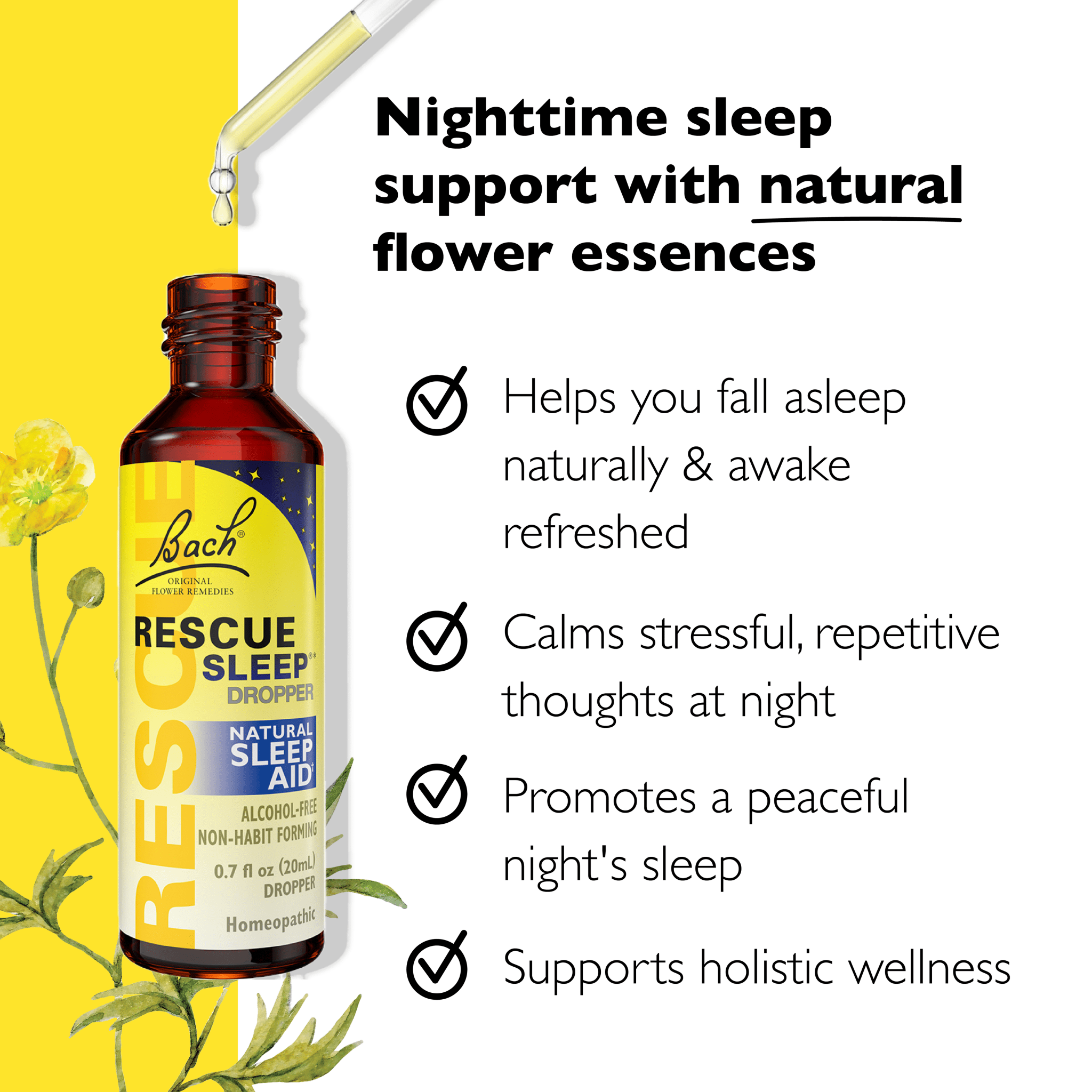 Bach Rescue Sleep Natural Sleep Aid Dropper 20mL - Spiral Circle