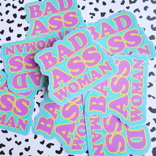BAD ASS WOMAN STICKER - Spiral Circle
