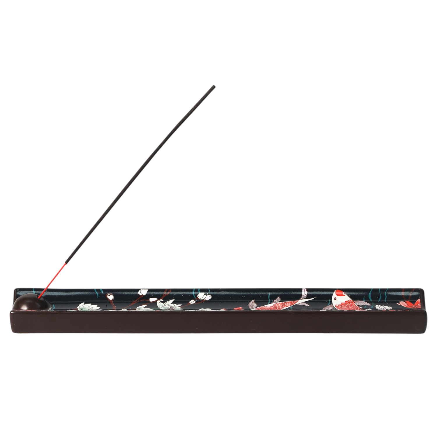 Ceramic Incense Holder 9 inch L Japanese Koi Fish (1/36)