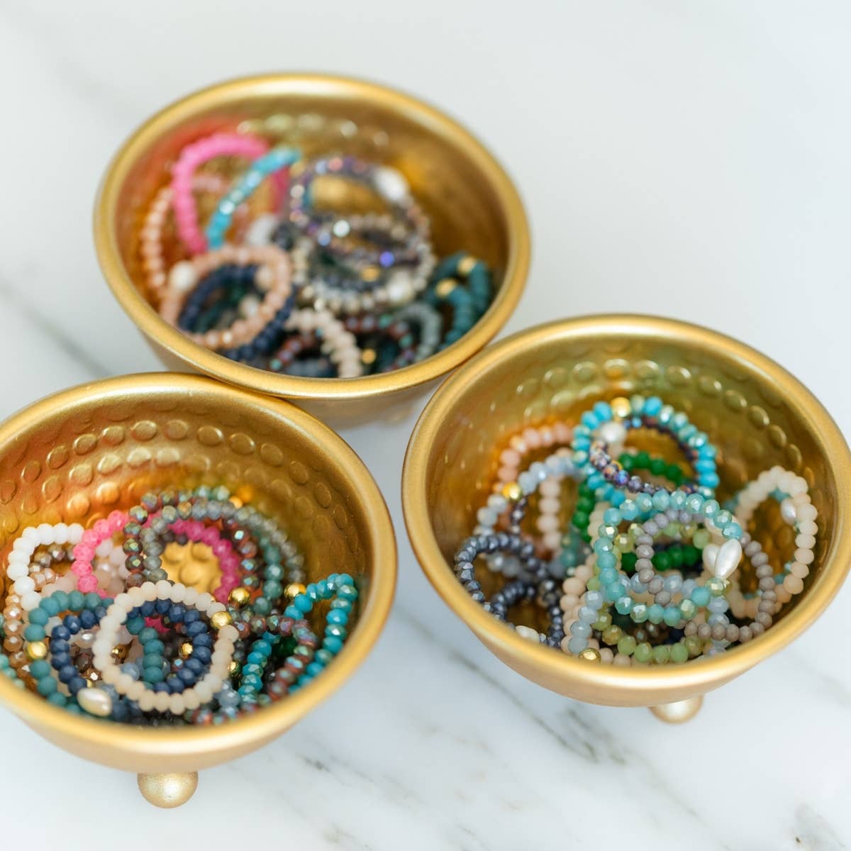 Beaded Gemstone Rings | Stretch - Spiral Circle