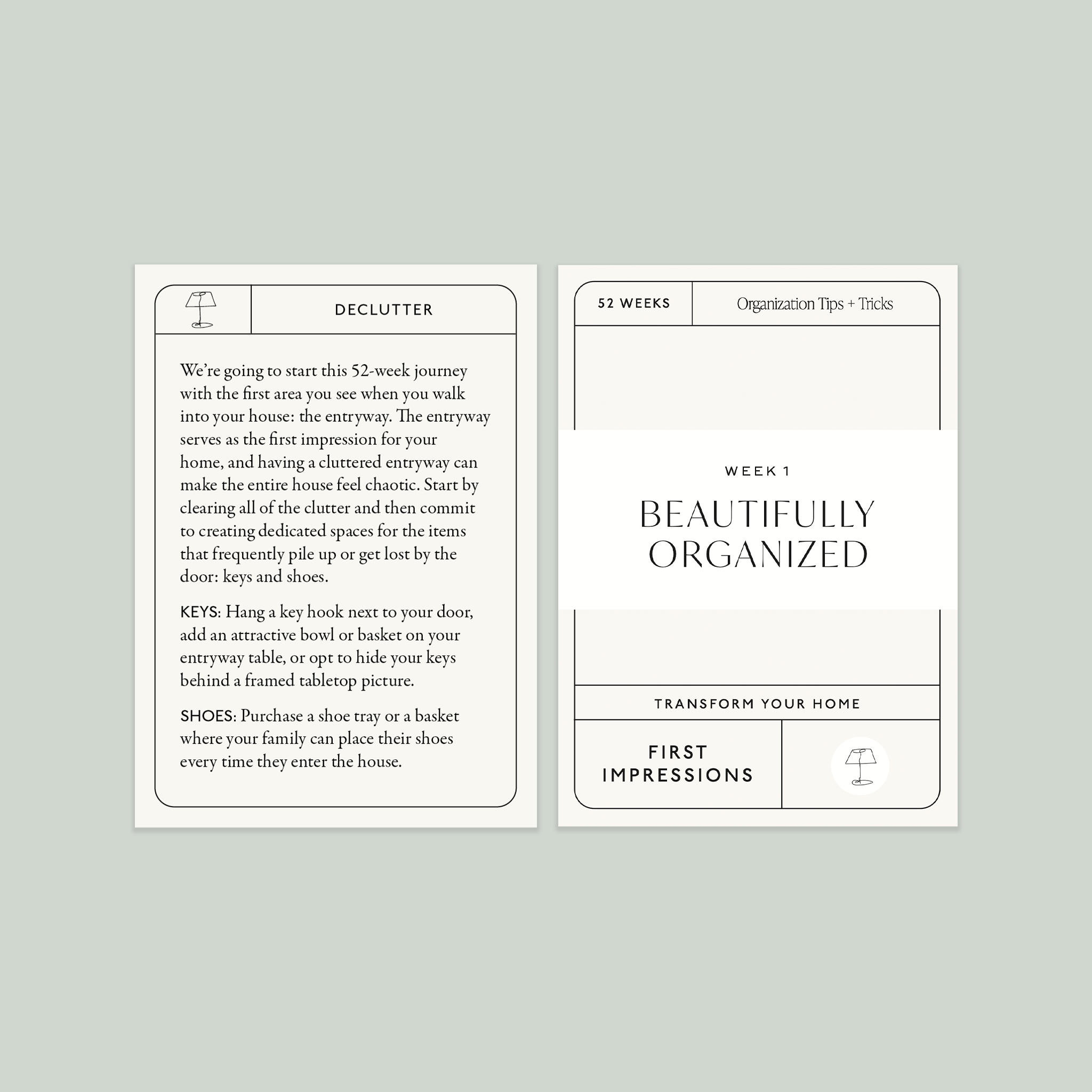 Beautifully Organized In 52 Weeks Card Deck - Spiral Circle