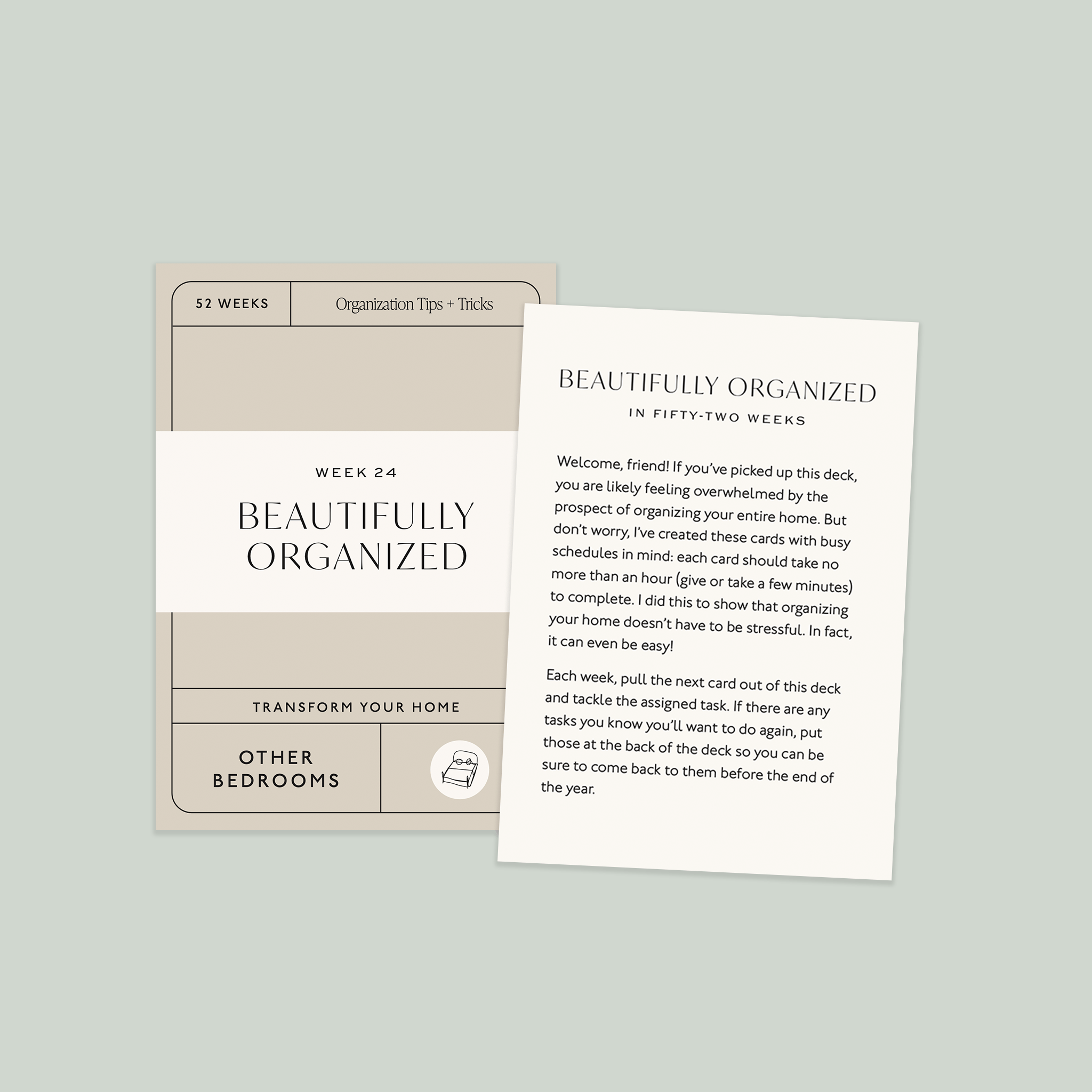 Beautifully Organized In 52 Weeks Card Deck - Spiral Circle