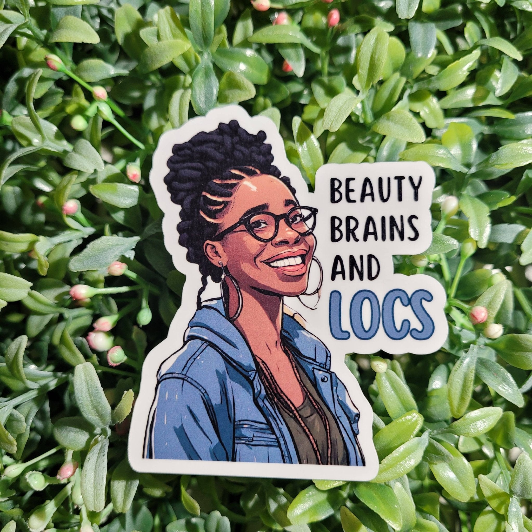 Beauty Brains and Locs Sticker - Spiral Circle