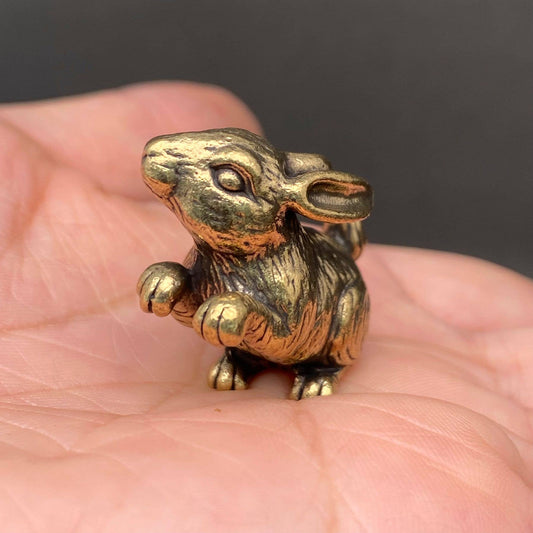 Begging Bunny | Brass Figurine - Spiral Circle