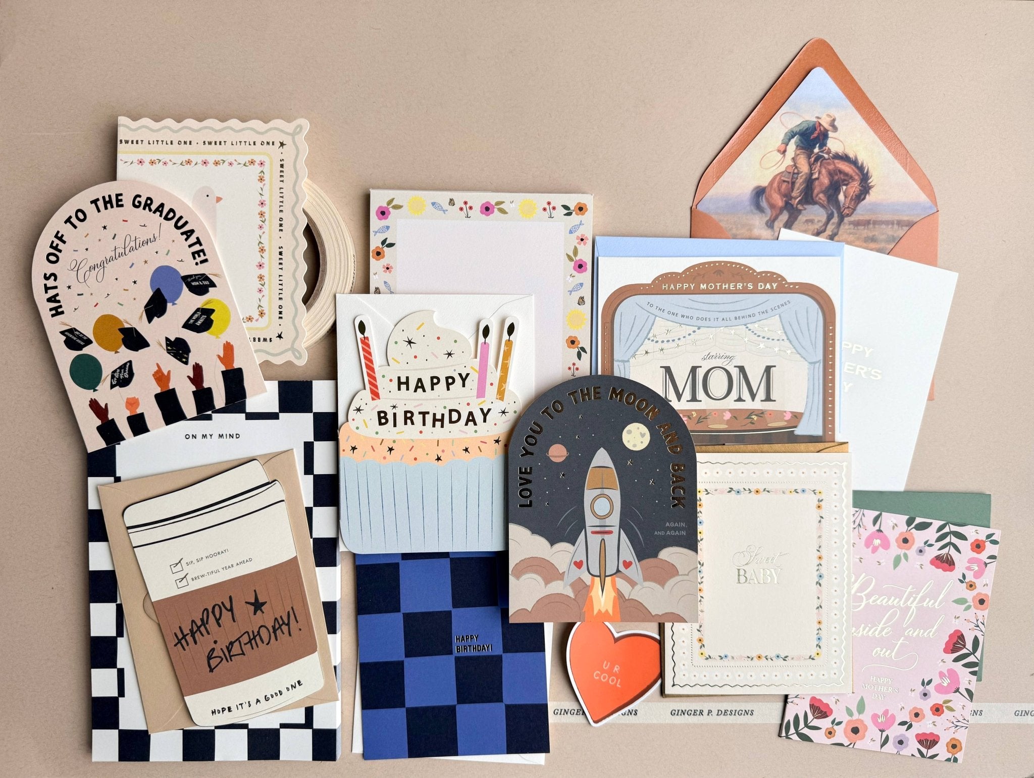 Behind the Scenes Mother's Day Greeting Card - Spiral Circle