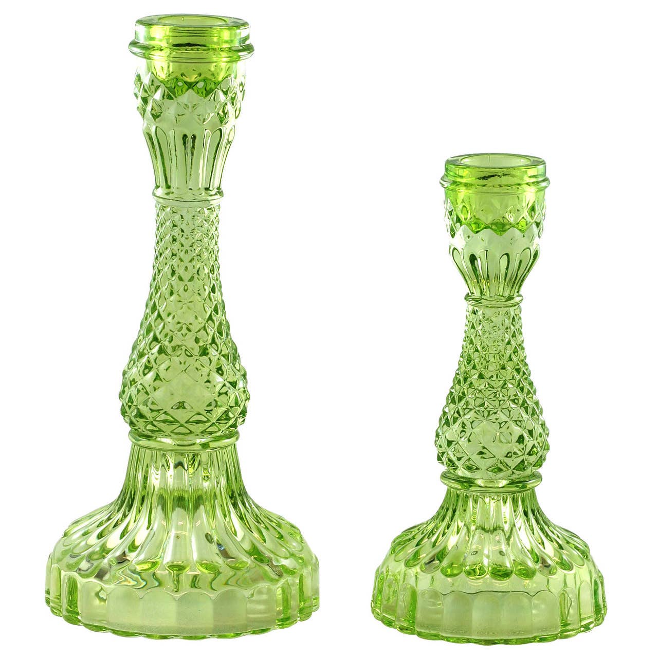 Bella Candle Holders – Lime - Spiral Circle