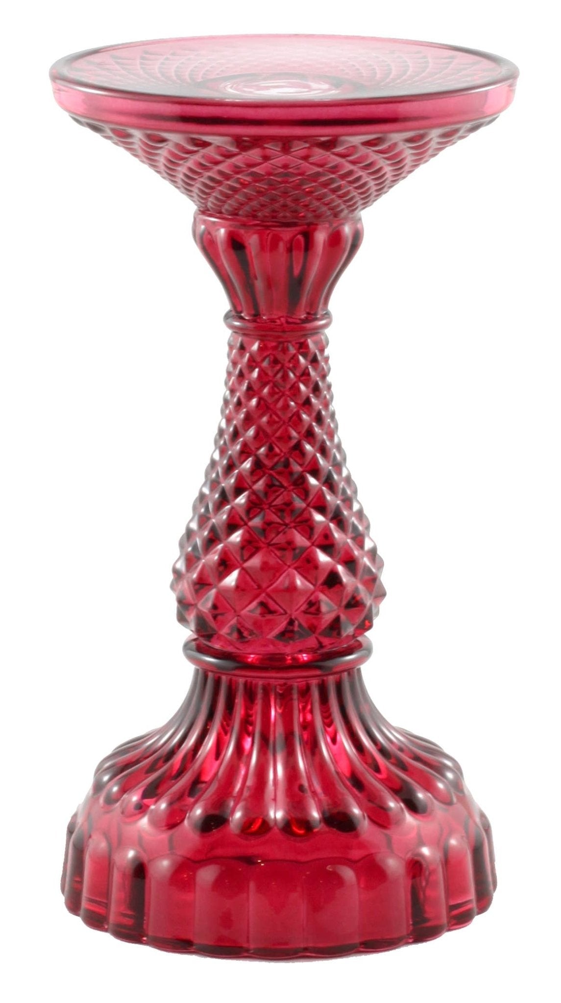 Bella Pillar Candle Holders – Red - Spiral Circle