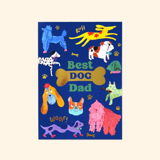 Best Dog Dad Card - Spiral Circle