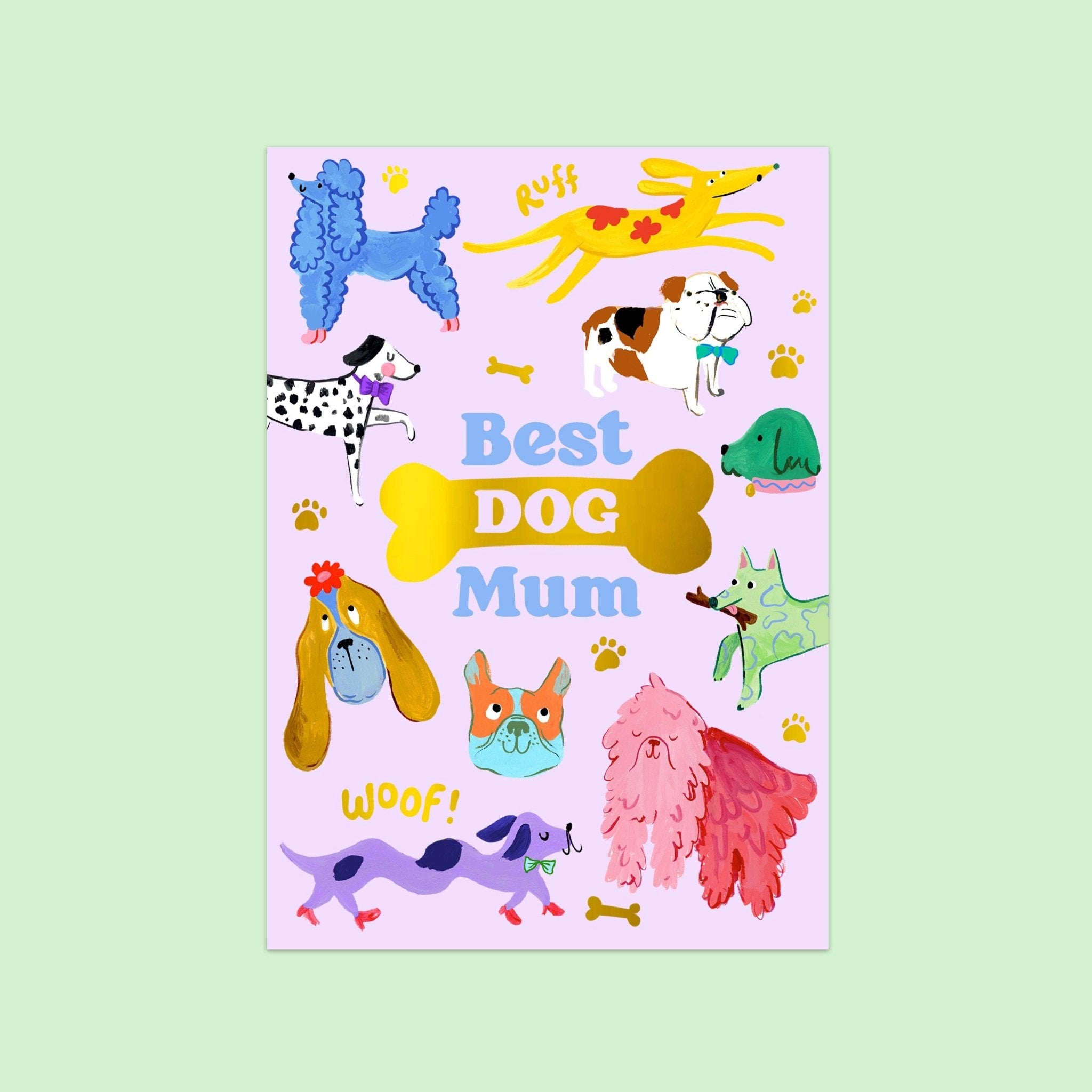 Best Dog Mum Card - Spiral Circle