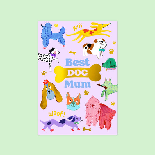 Best Dog Mum Card - Spiral Circle