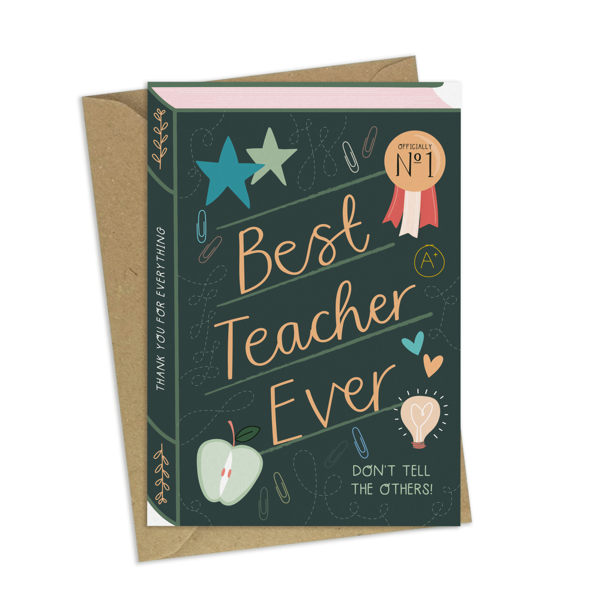 Best Teacher Ever – Luxury Book Greeting Card - Spiral Circle