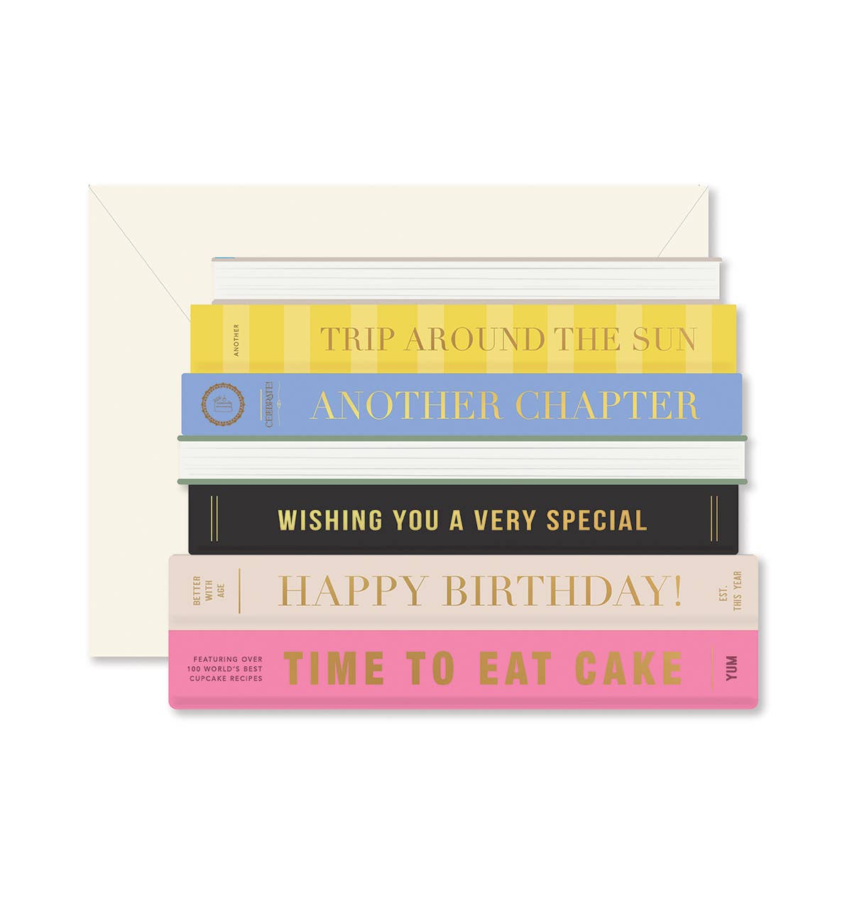Birthday Books die - cut folded Greeting Card - Spiral Circle