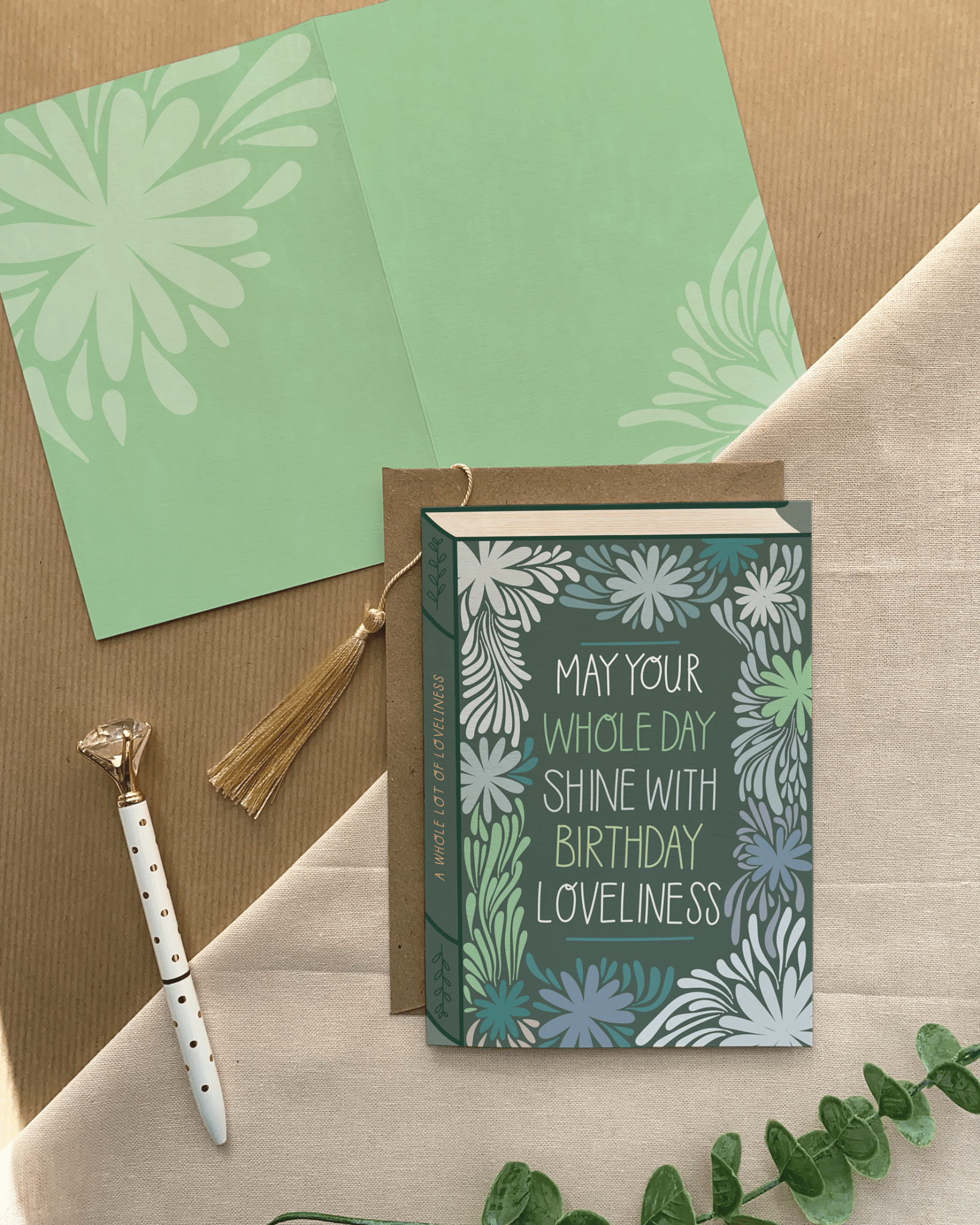 Birthday Loveliness – Luxury Book Greeting Card - Spiral Circle