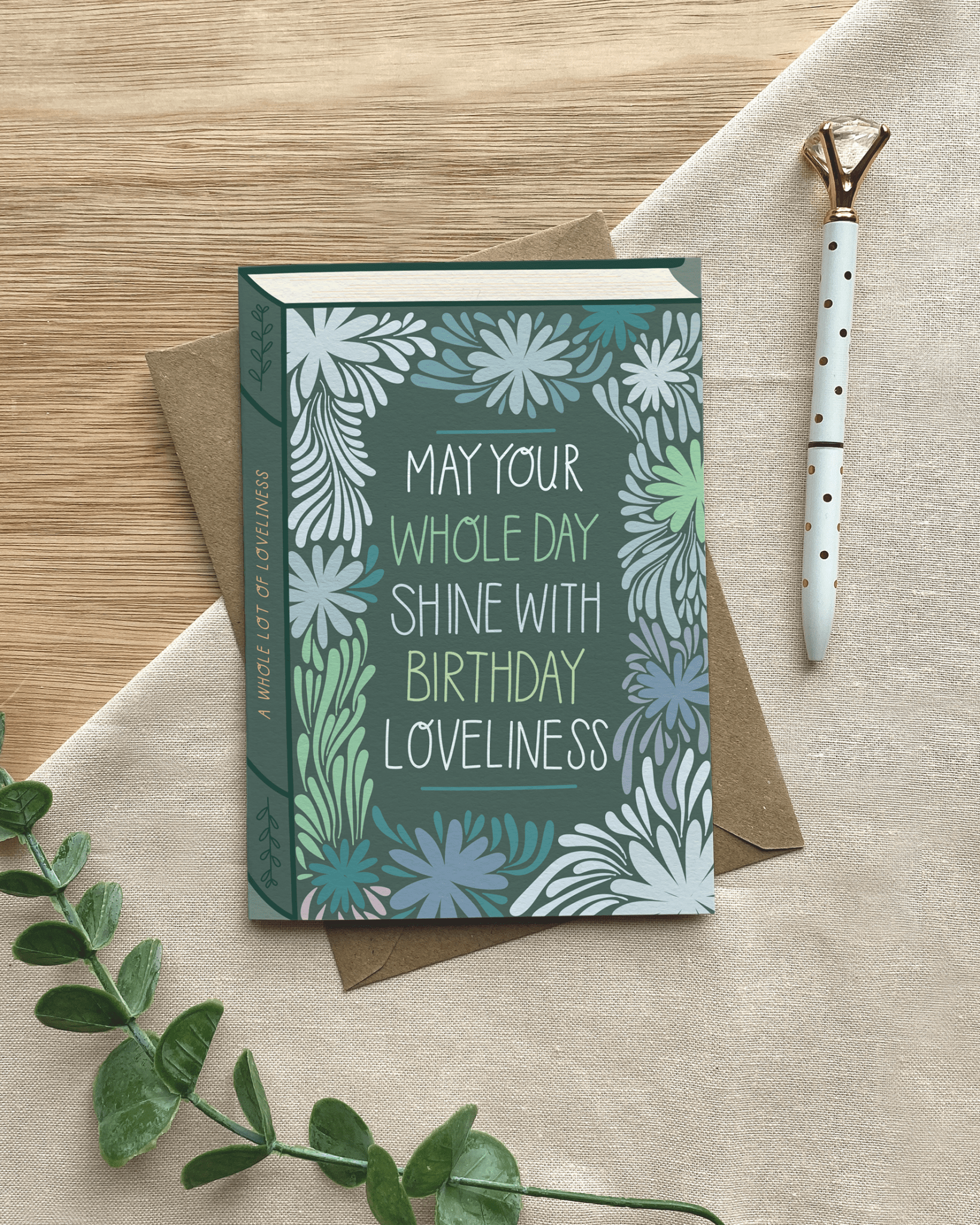 Birthday Loveliness – Luxury Book Greeting Card - Spiral Circle