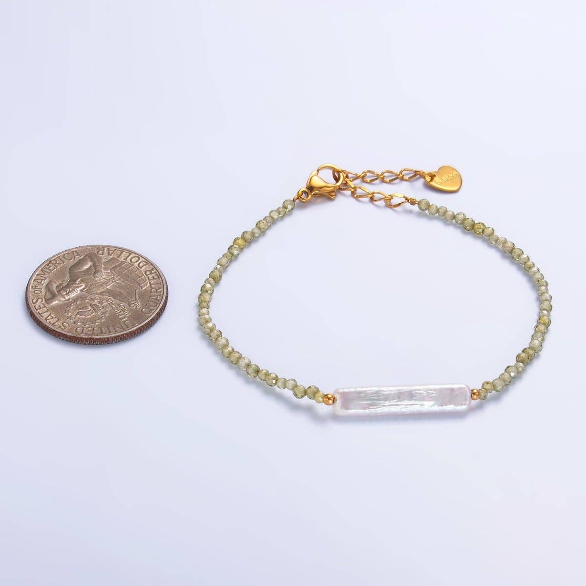 Biwa Freshwater Pearl Multifaceted Gemstone Bracelet - Spiral Circle