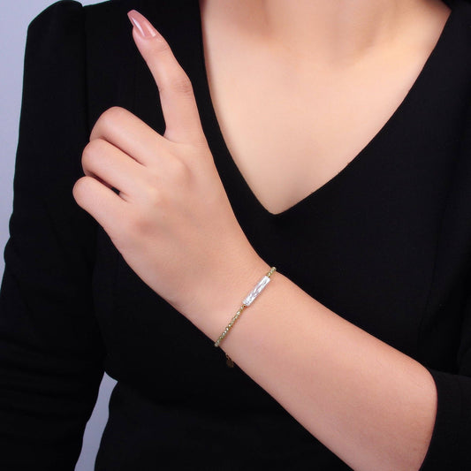 Biwa Freshwater Pearl Multifaceted Gemstone Bracelet - Spiral Circle