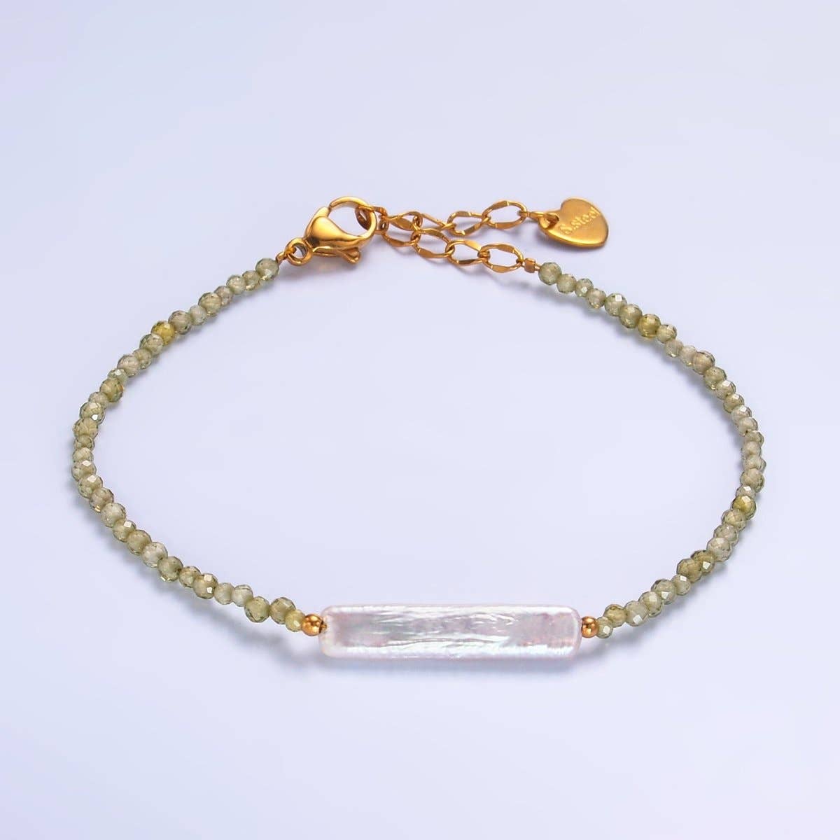 Biwa Freshwater Pearl Multifaceted Gemstone Bracelet - Spiral Circle
