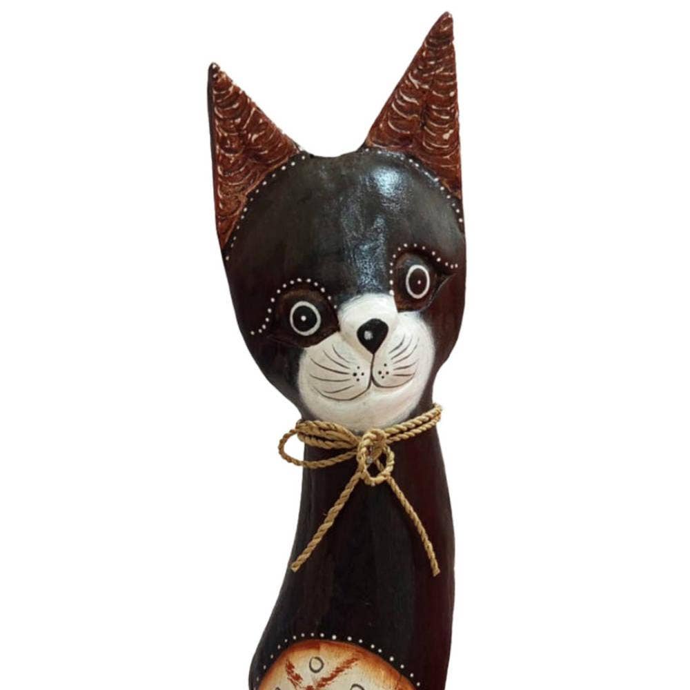 Black Cat Albesia Wood 13x5x50cm - Spiral Circle