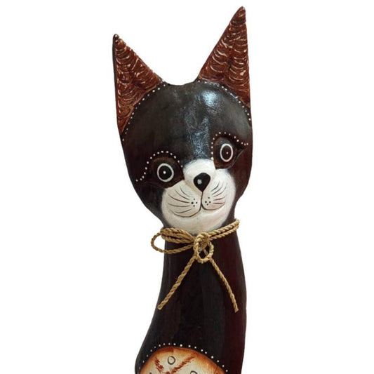 Black Cat Albesia Wood 13x5x50cm - Spiral Circle