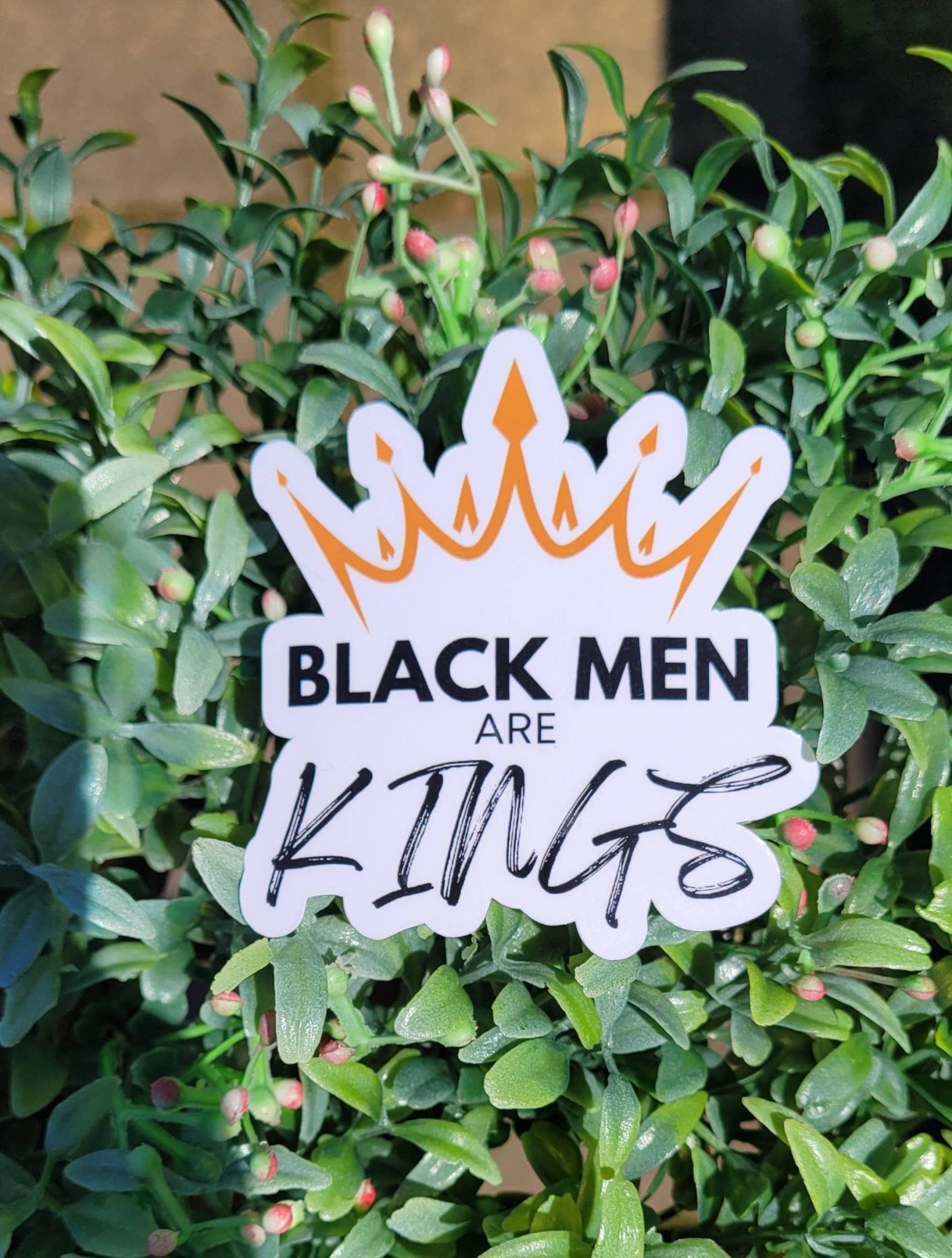 Black Men are Kings Sticker - Spiral Circle