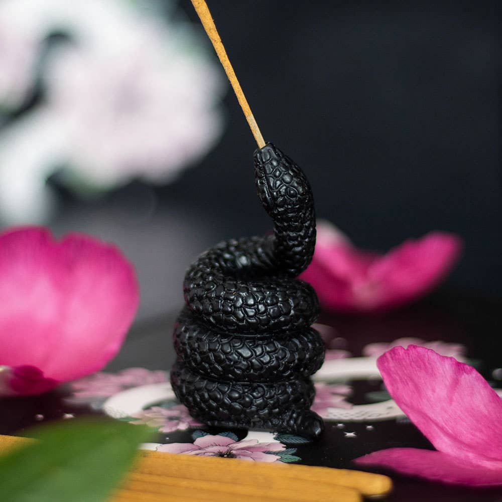 Black Snake Incense Stick Holder - Spiral Circle