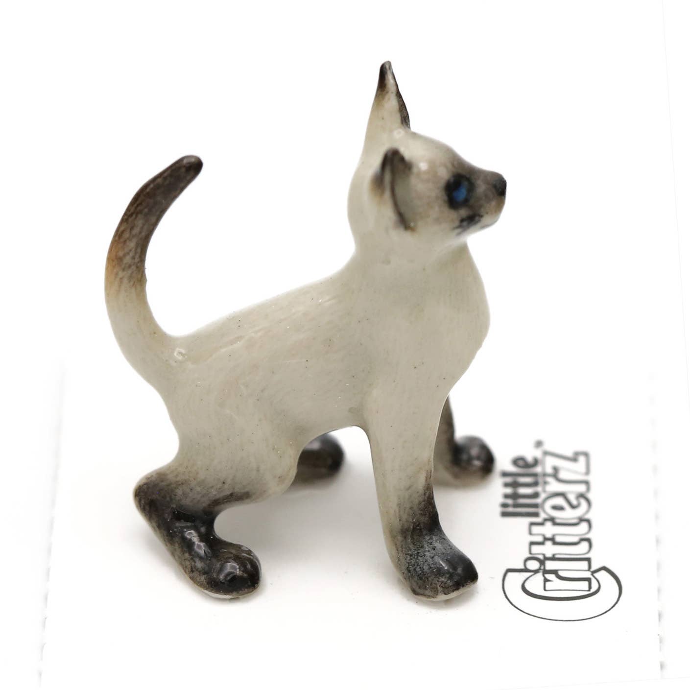 Blaze Siamese Kitten Porcelain Miniature - Spiral Circle