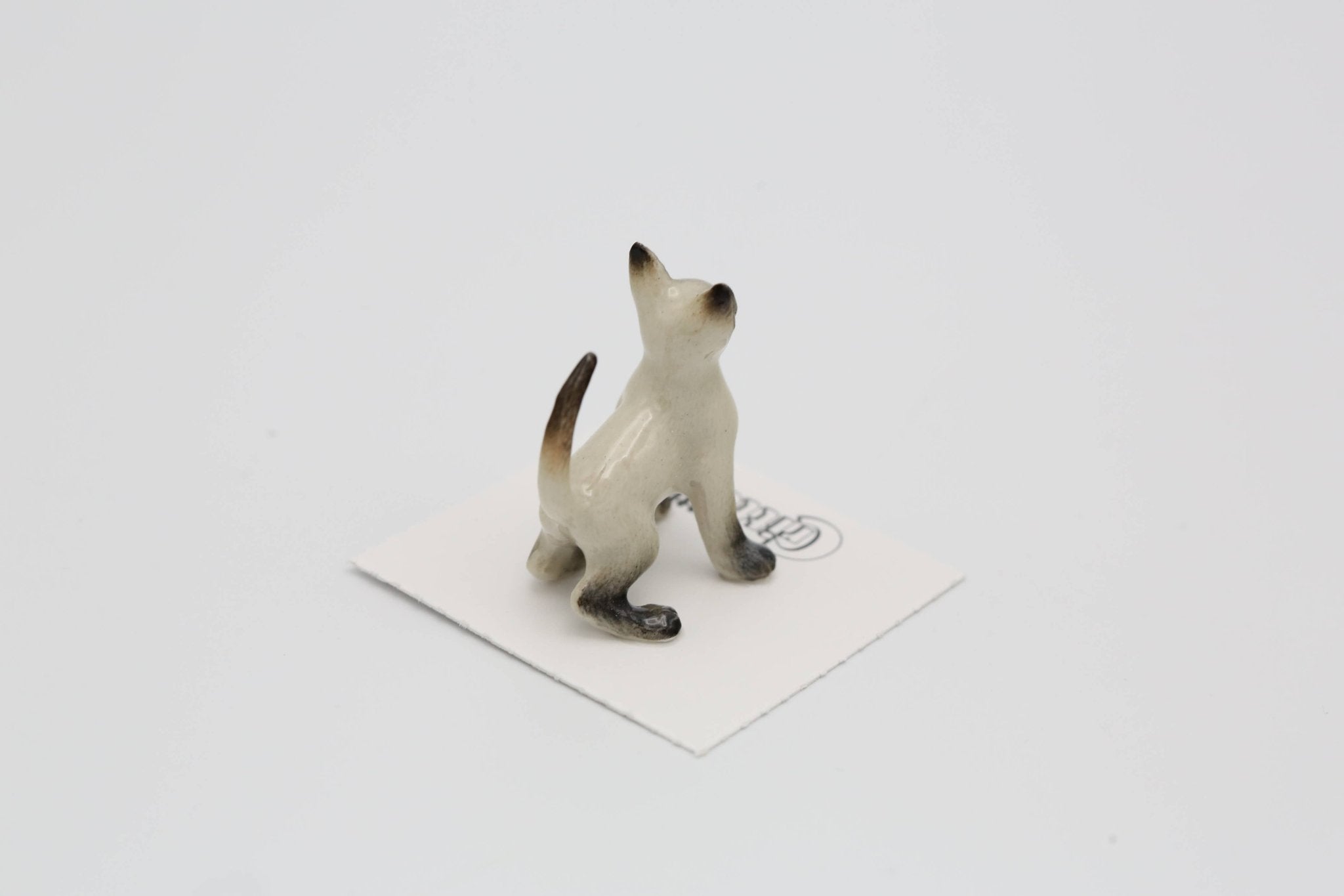 Blaze Siamese Kitten Porcelain Miniature - Spiral Circle