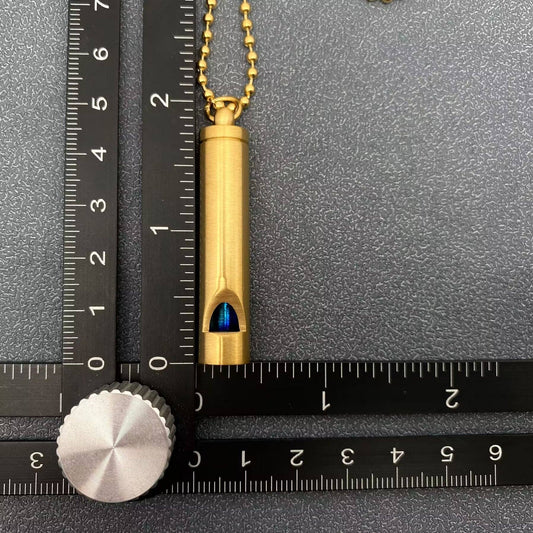 Blowable Whistle Charm 18K Gold Plated S.Steel Necklace - FGS - Spiral Circle