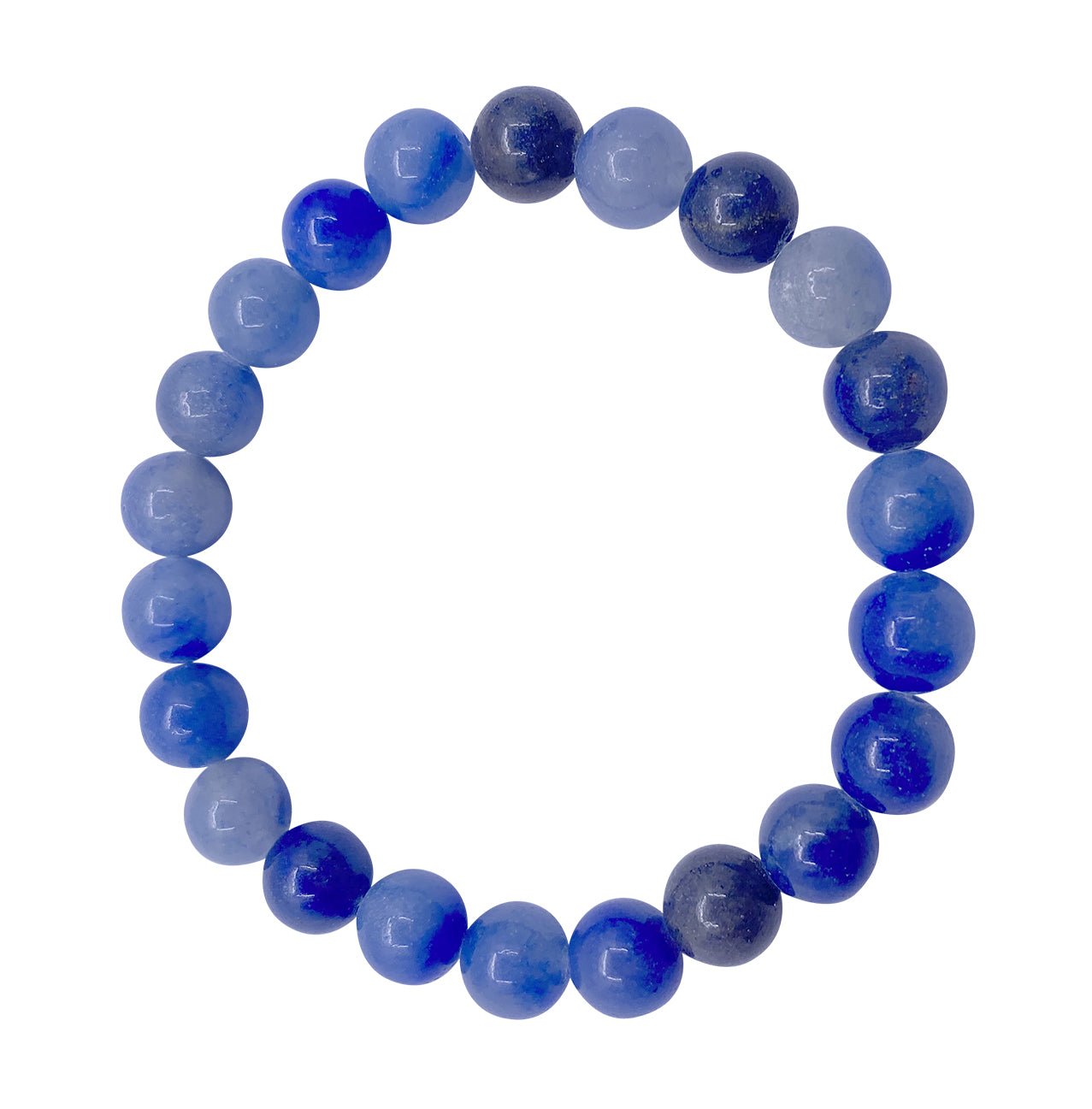 Blue Aventurine Beaded Bracelet | 8MM - Spiral Circle