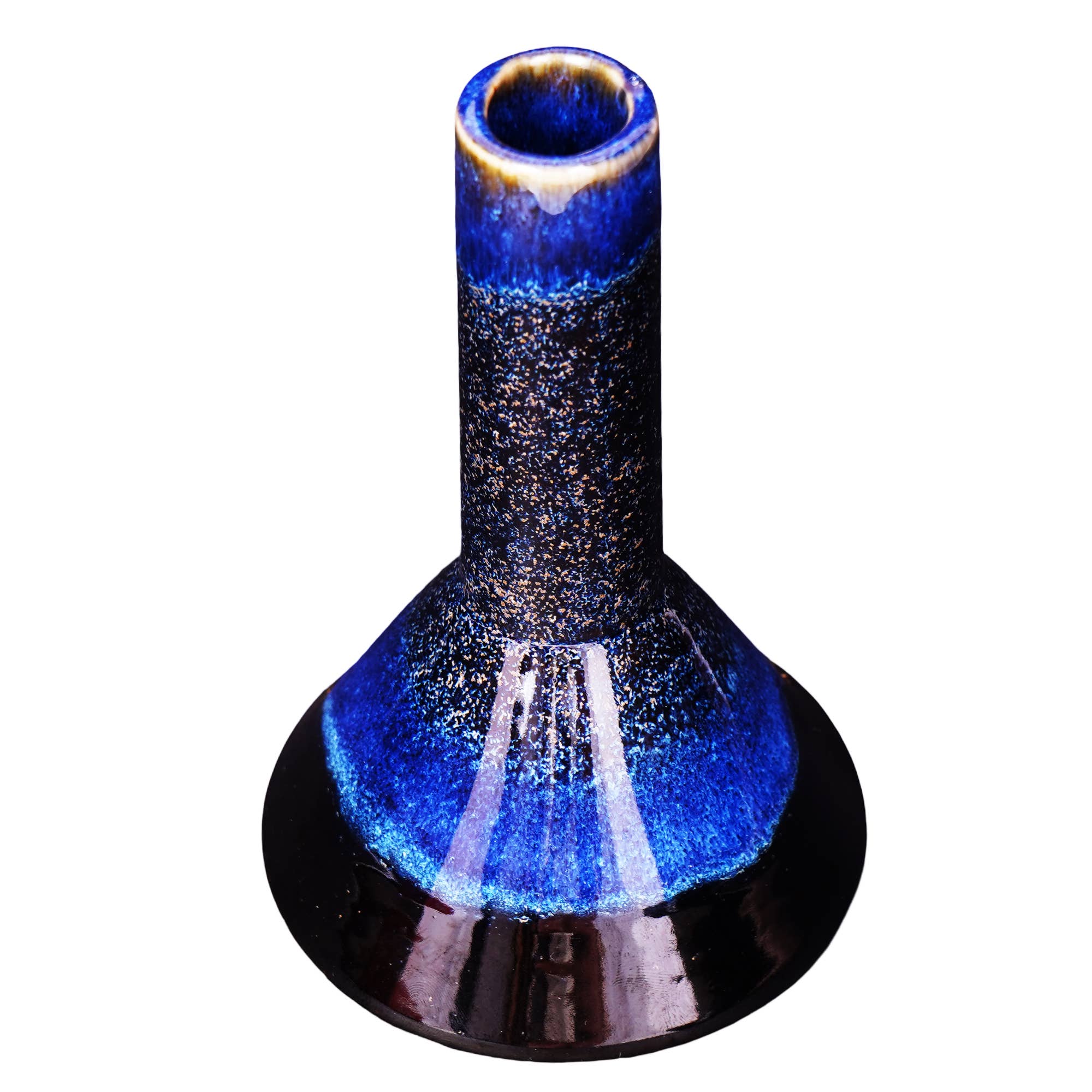 Blue Chimney Cone Incense Burner - Spiral Circle