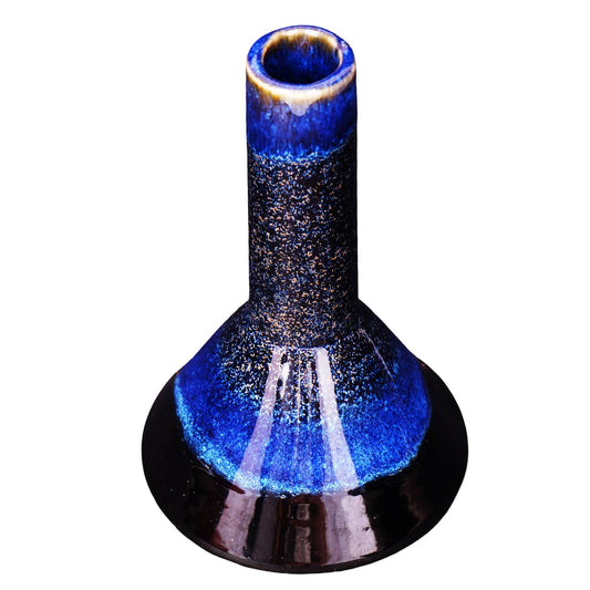Blue Chimney Cone Incense Burner - Spiral Circle