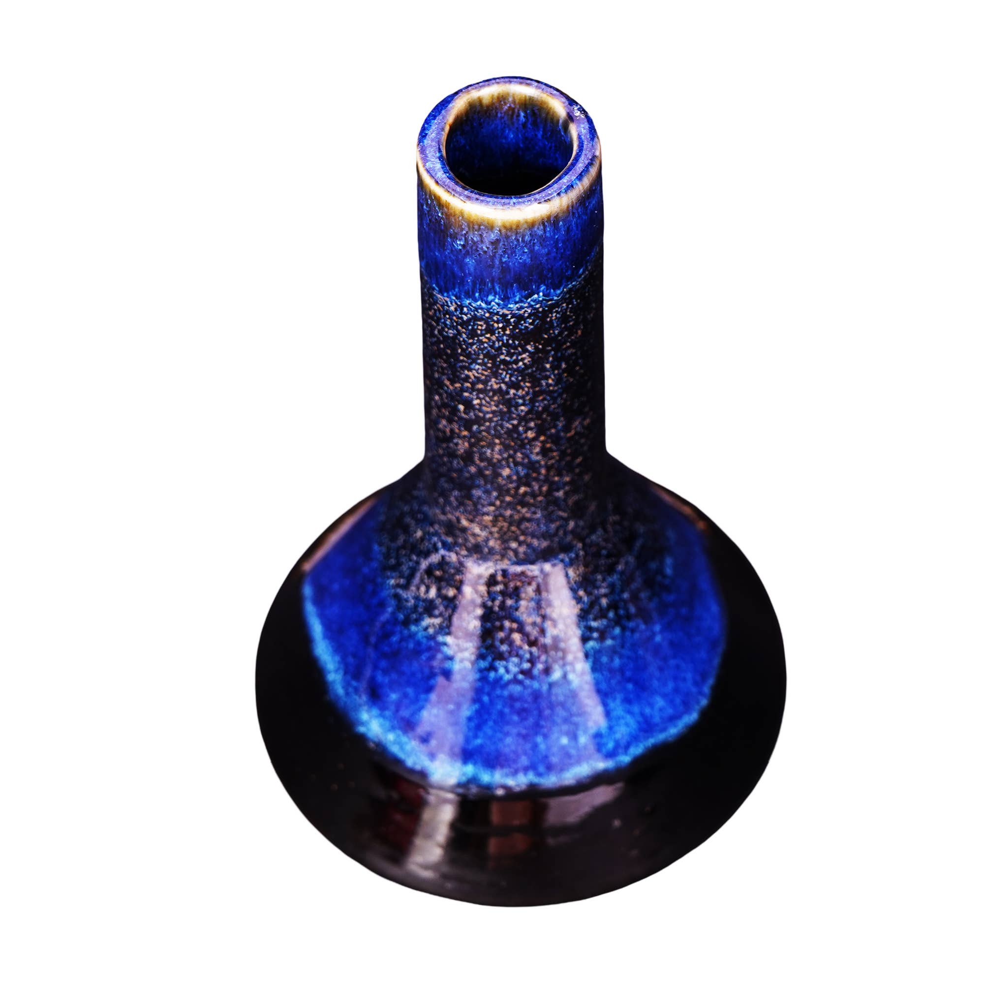 Blue Chimney Cone Incense Burner - Spiral Circle