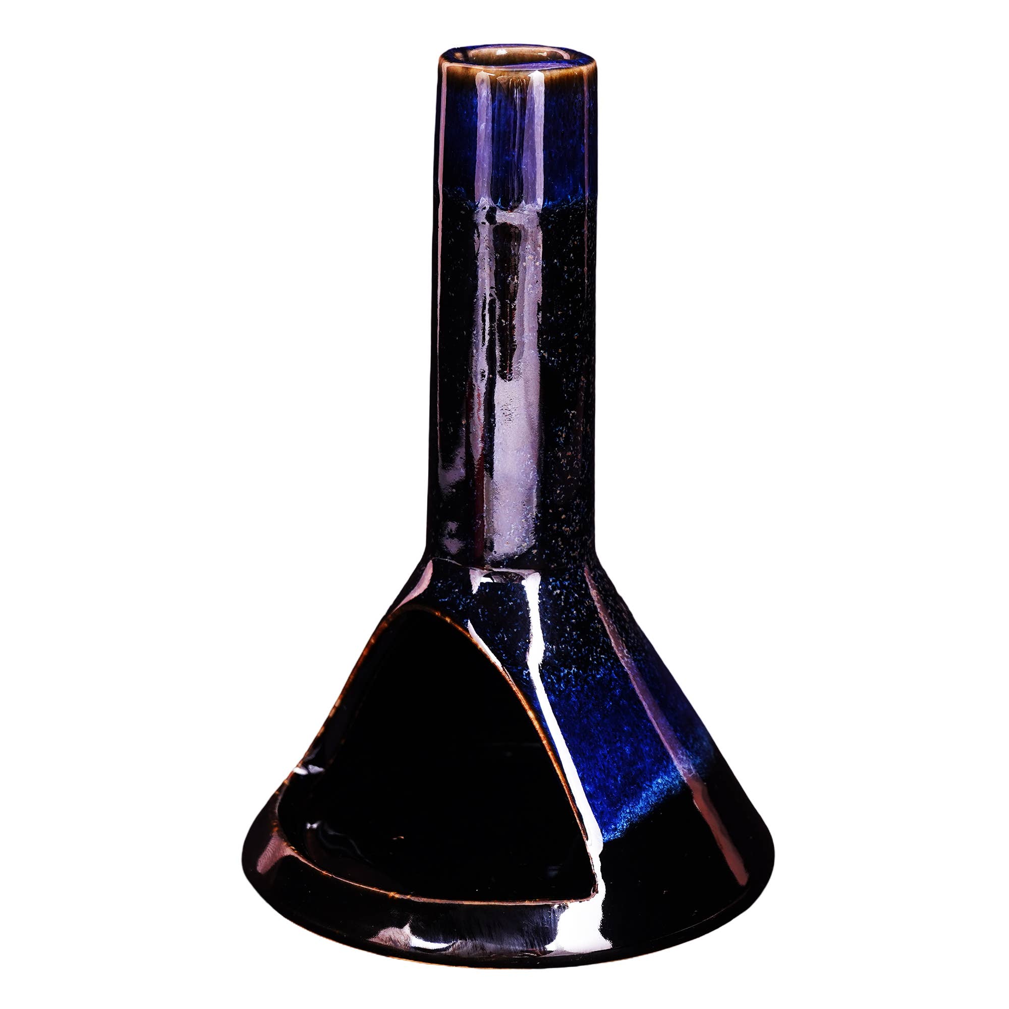Blue Chimney Cone Incense Burner - Spiral Circle