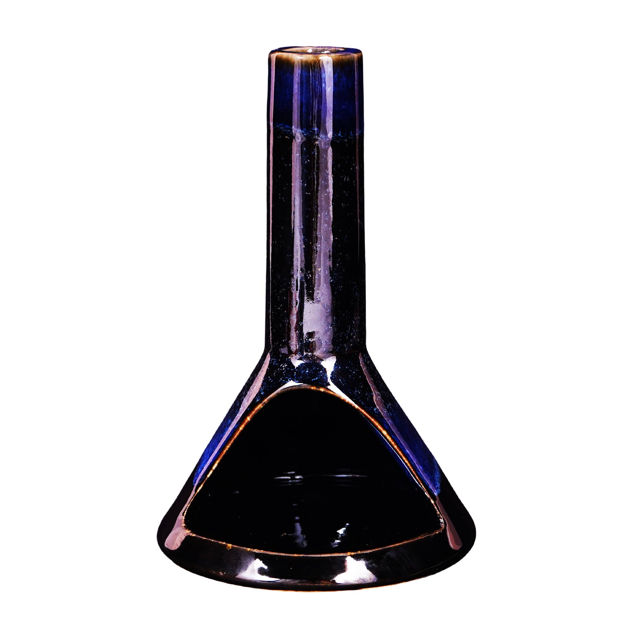 Blue Chimney Cone Incense Burner - Spiral Circle