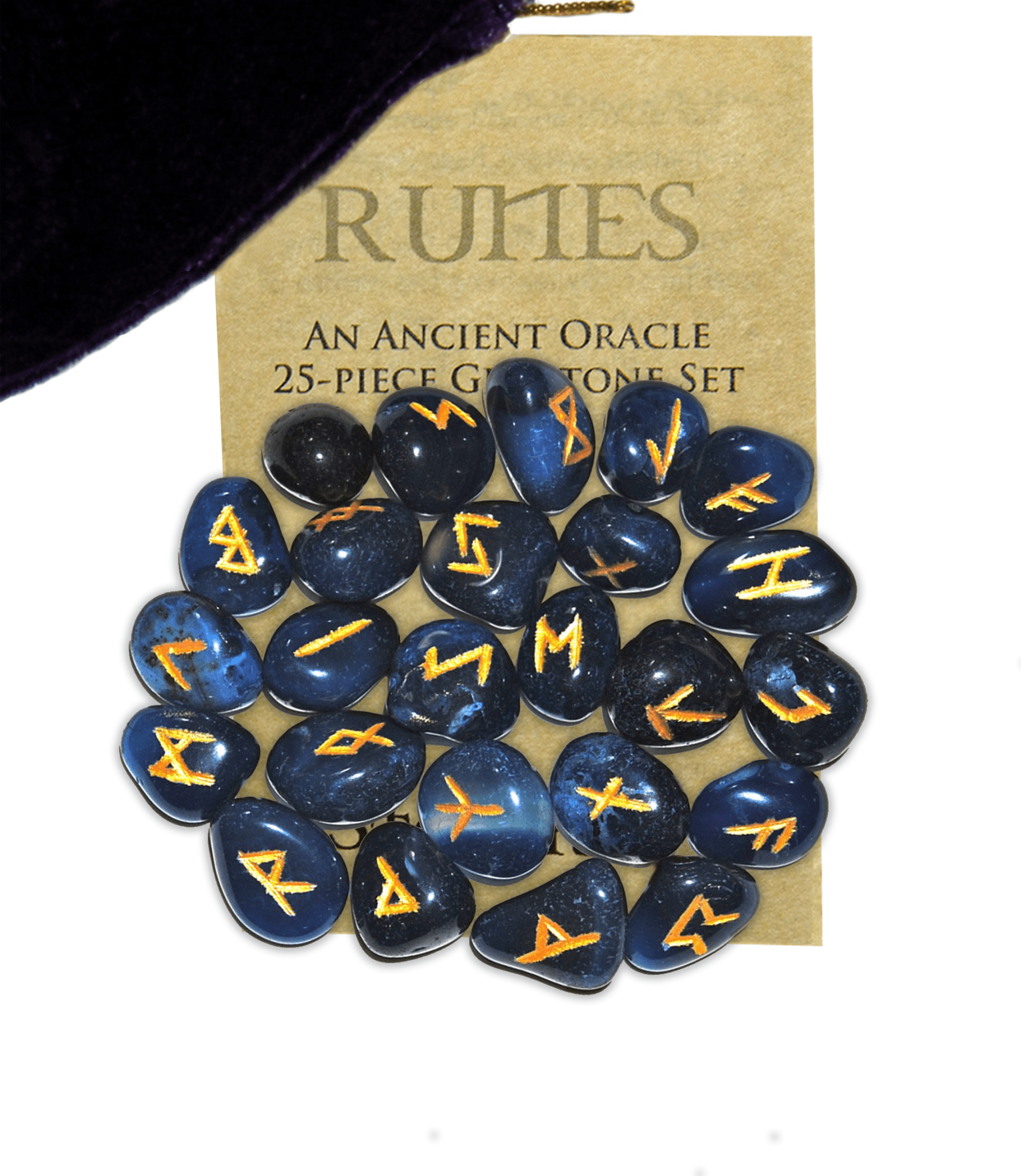 Blue Onyx Gemstone Runes RSBO - Spiral Circle