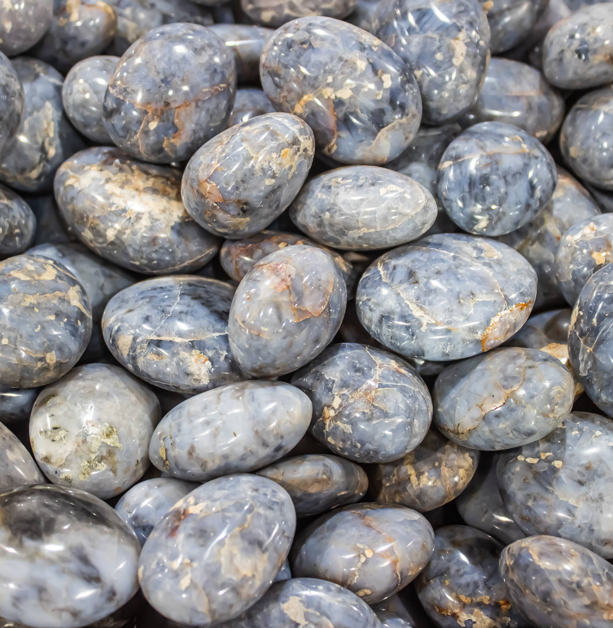 Blue Opal | Palm Stone - Spiral Circle