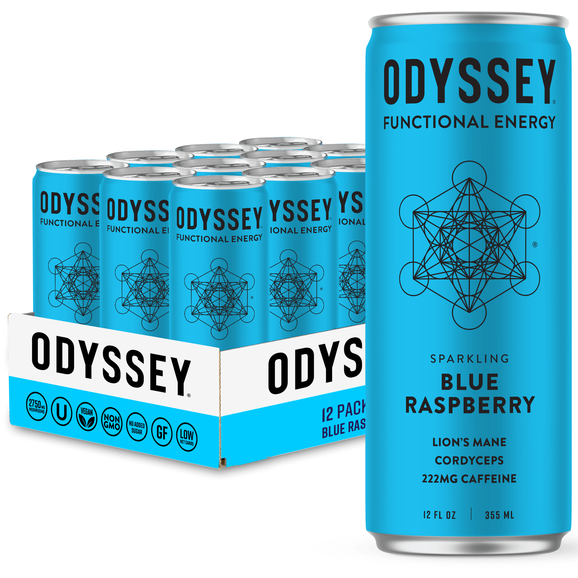 Blue Raspberry - Odyssey Functional Energy (222mg) - Spiral Circle
