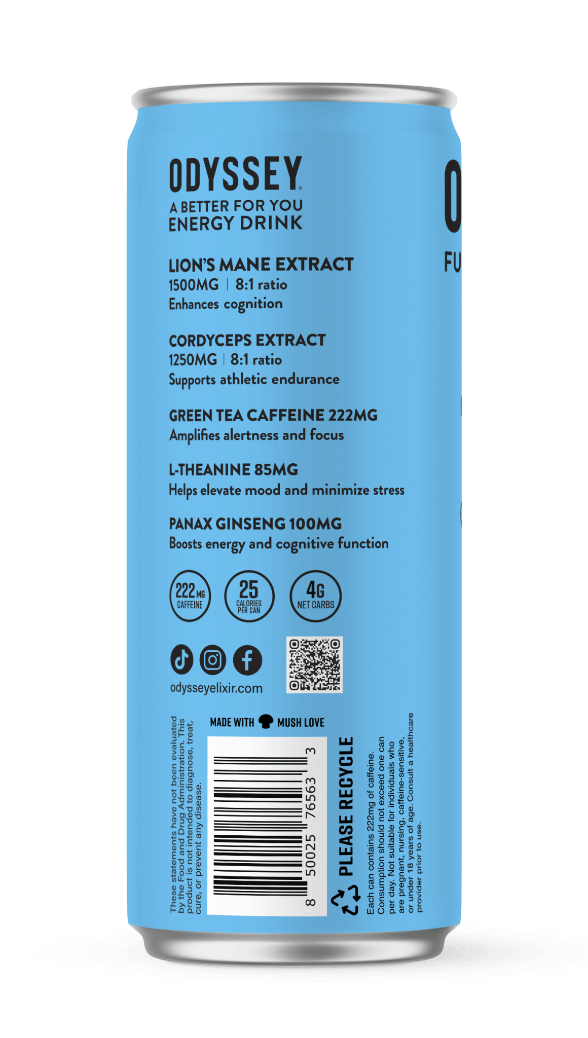 Blue Raspberry - Odyssey Functional Energy (222mg) - Spiral Circle
