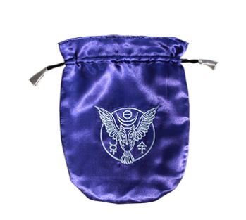 Blue Satin Owl Tarot Bag - Spiral Circle