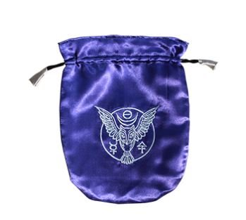 Blue Satin Owl Tarot Bag - Spiral Circle