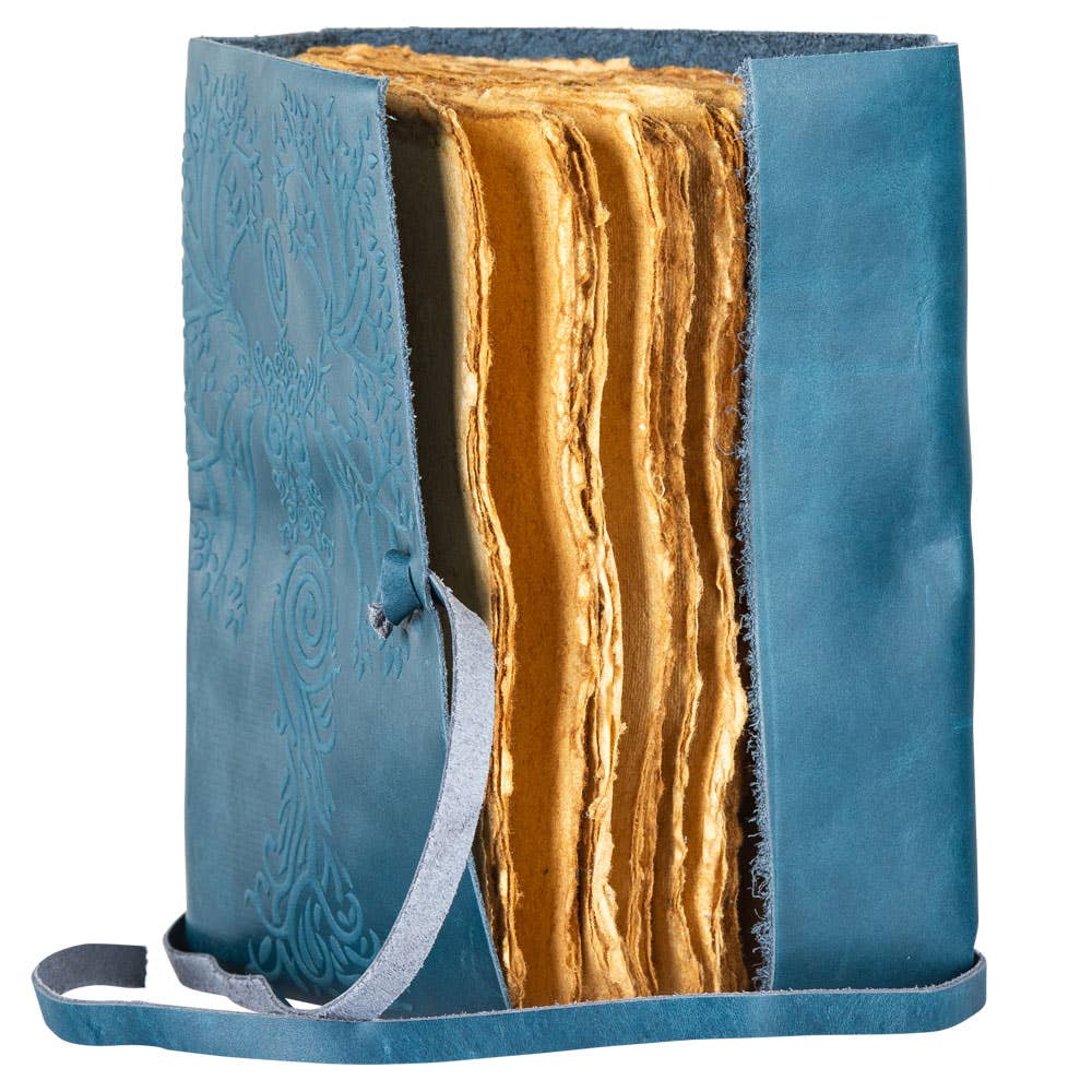BLUE SUEDE GODDESS TREE JOURNAL - Spiral Circle