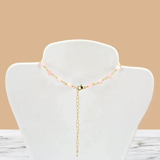 Blush Tide Rose Quartz Choker - Spiral Circle