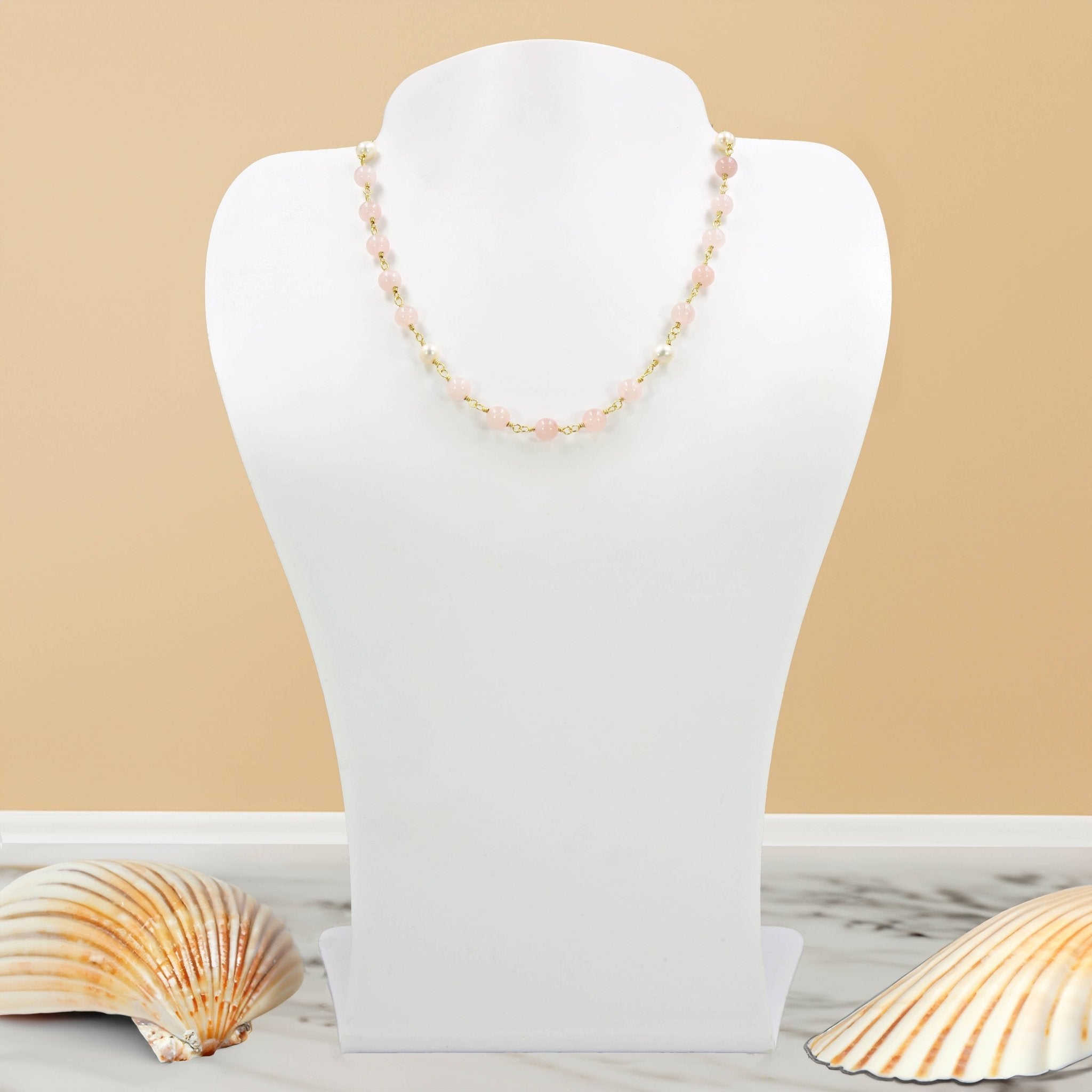 Blush Tide Rose Quartz Choker - Spiral Circle