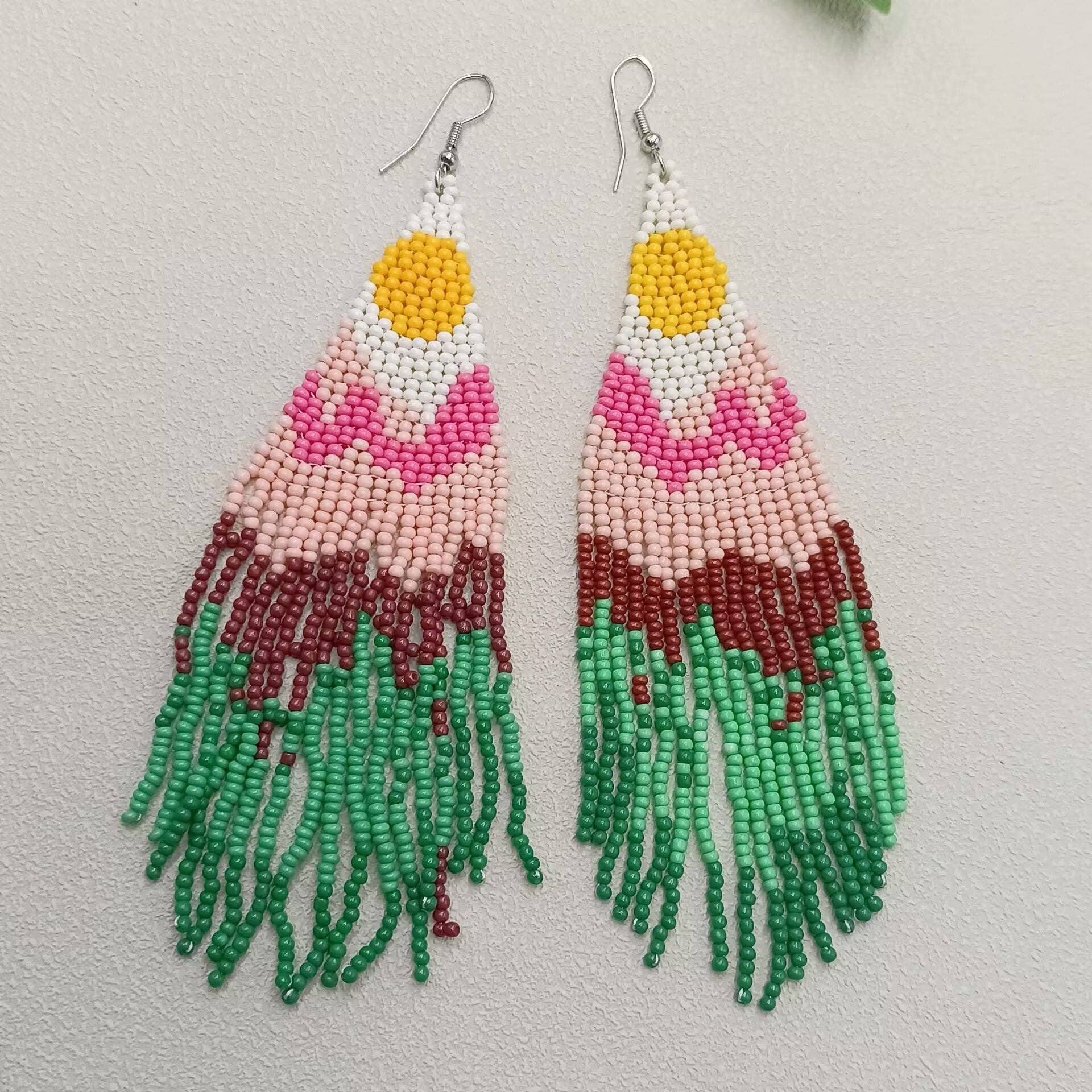 Bohemian Sunset Beaded Earrings - Spiral Circle