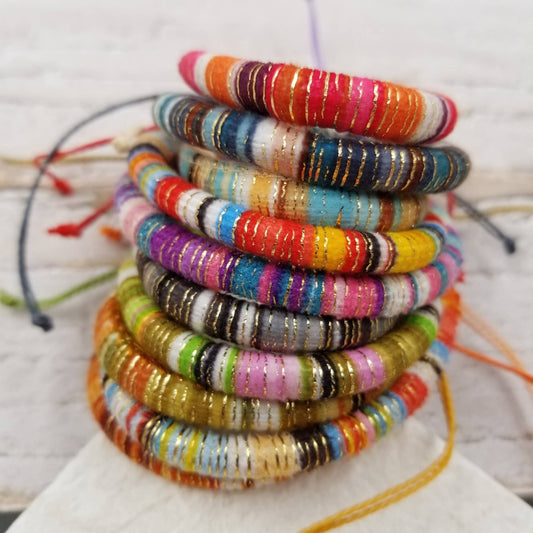 Boho Gold Wire Circle Friendship Bracelet - Spiral Circle