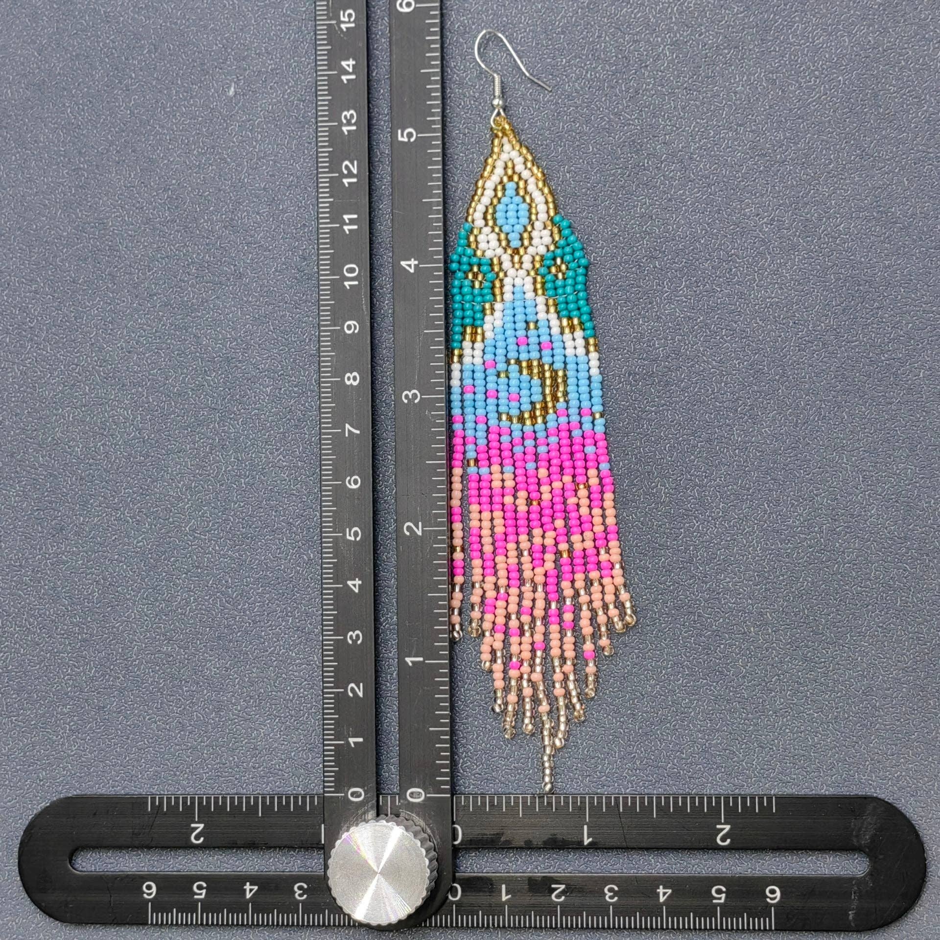 Boho Starry Sky Seed Beads Fringe Earrings - BJ/SB/MS - Spiral Circle