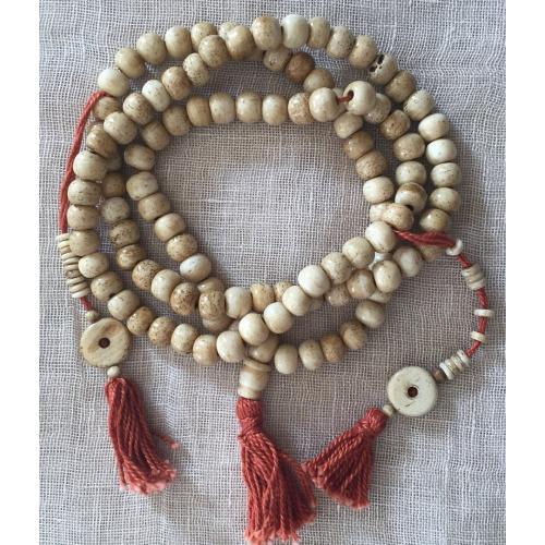 Bone Beige Mala 8mm - Spiral Circle