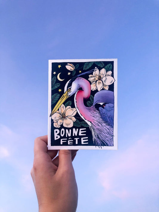 Bonne Fête Card - Spiral Circle