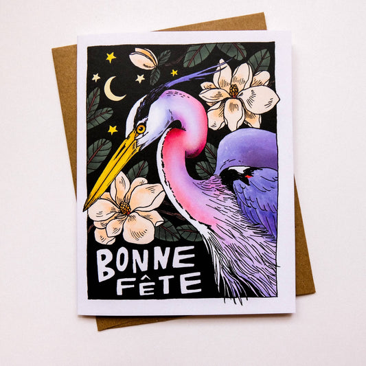 Bonne Fête Card - Spiral Circle